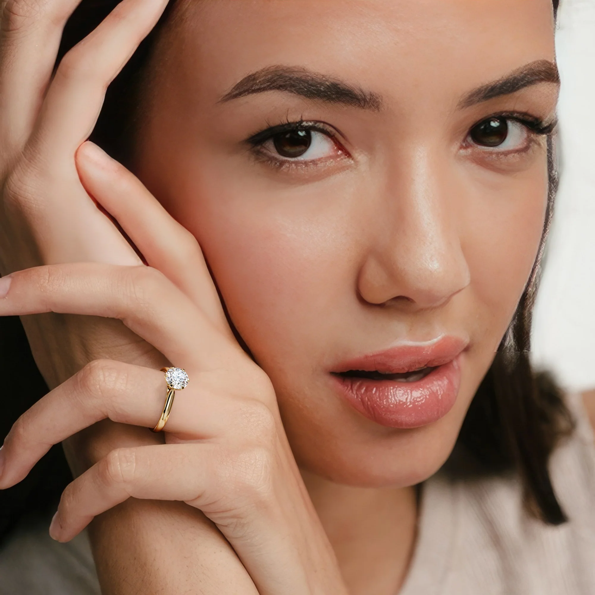 1.50 Carat Diamond Engagement Ring High Set Chloe Lab F/VS1 18K Gold - Image 4