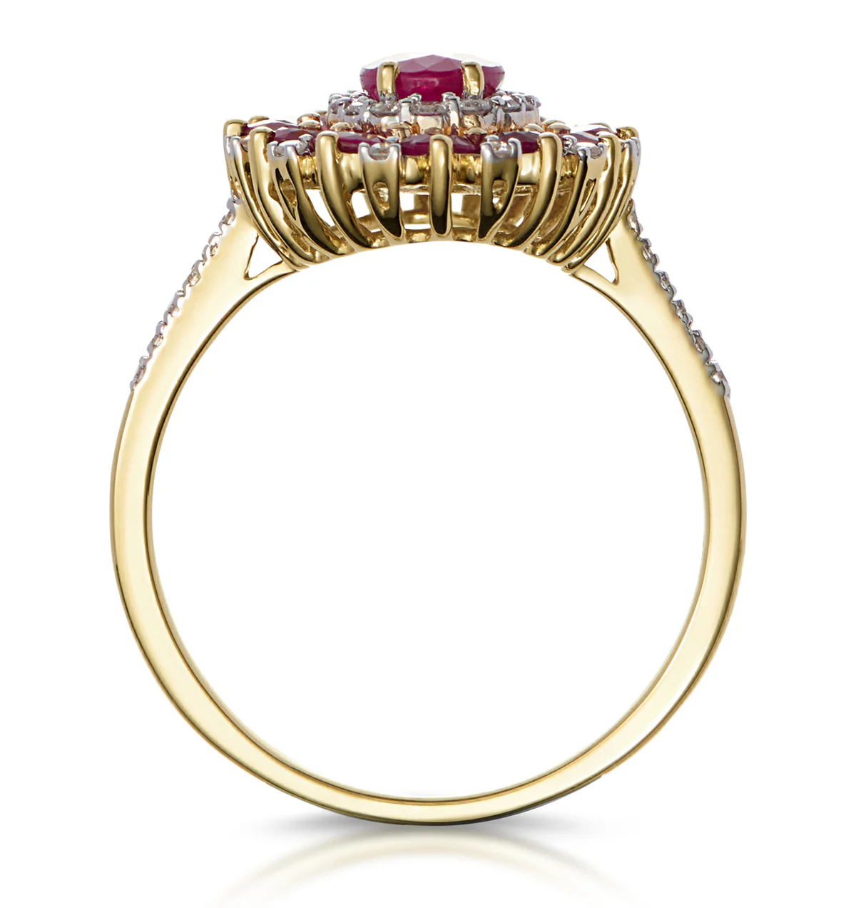 1.55ct Ruby Asteria Collection Diamond Halo Ring in 18K Gold - Image 2
