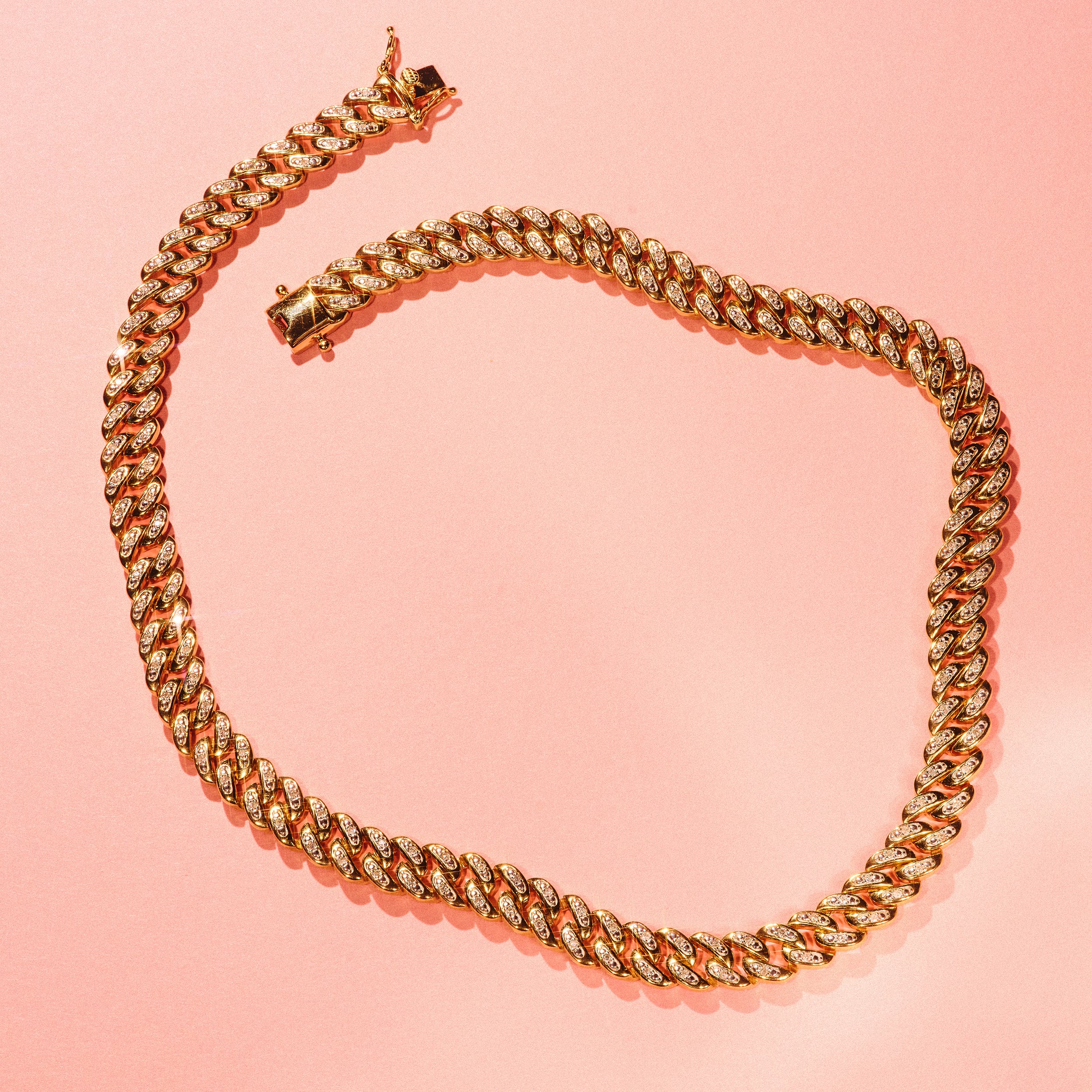 16 Inch Havana Cuban Lab Diamond Necklace 1ct Set in 18K Gold Vermeil - Image 6