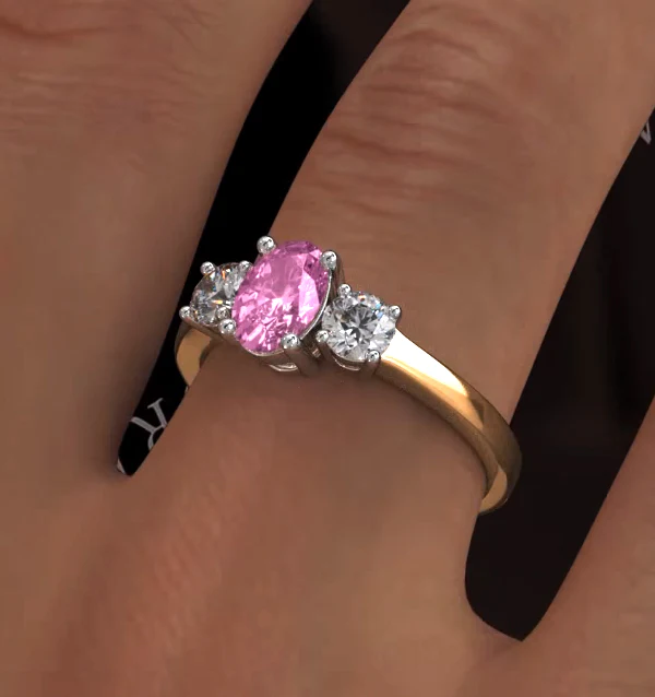 18K Gold 0.50ct H/Si Diamond and 1.00ct Pink Sapphire Ring - Image 4