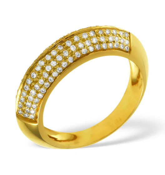 18K Gold Diamond Pave Ring 0.32ct H/si - Image 2