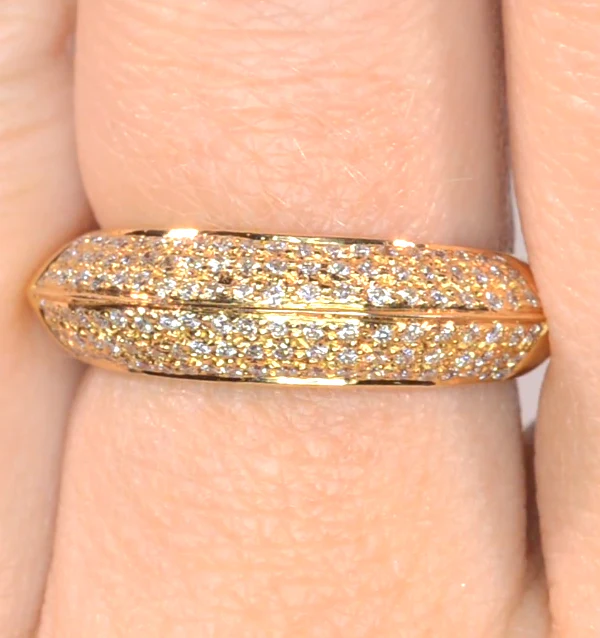 18K Gold Diamond Pave Ring 0.32ct H/si - Image 8