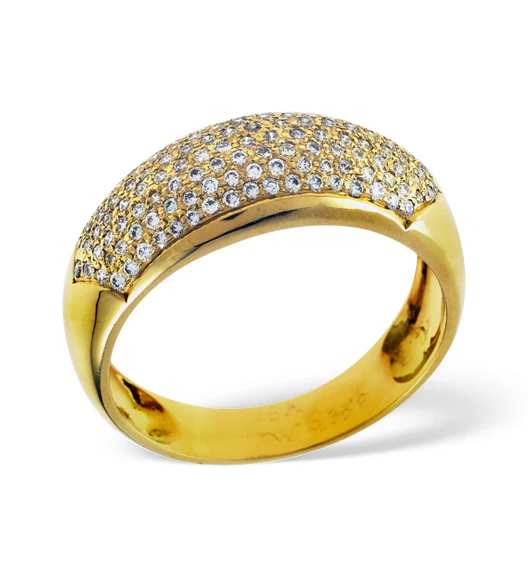 18K Gold Diamond Pave Ring 0.35ct H/si - Image 3