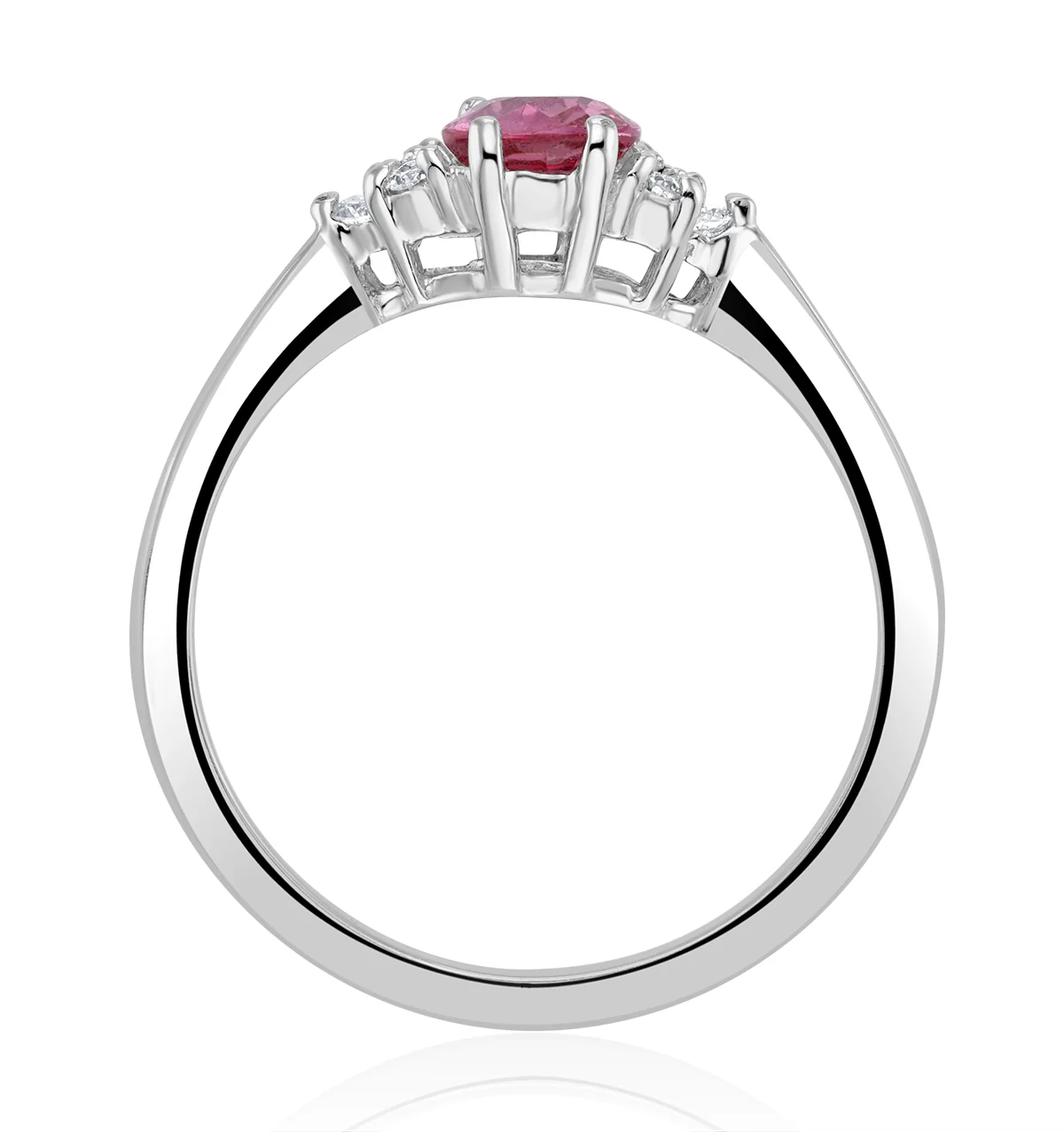 18K White Gold 0.85ct Pink Sapphire and 0.12ct Diamond Ring - Image 3