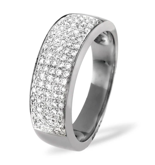 18K White Gold Diamond Pave Ring 0.45ct H/si
