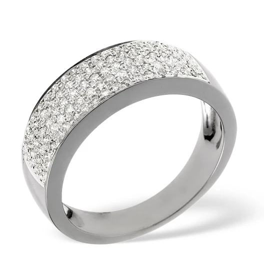18K White Gold Diamond Pave Ring 0.45ct H/si - Image 3