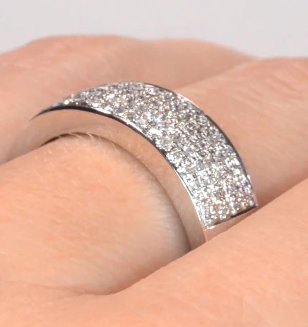 18K White Gold Diamond Pave Ring 0.45ct H/si - Image 4