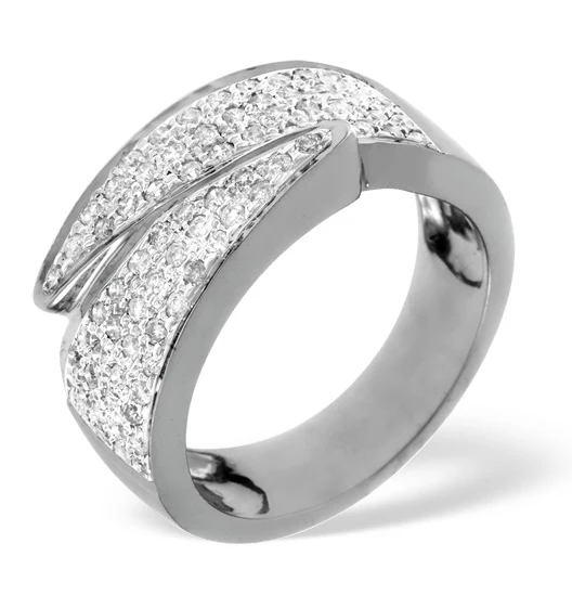 18K White Gold Diamond Pave Ring 0.62ct H/si - Image 3
