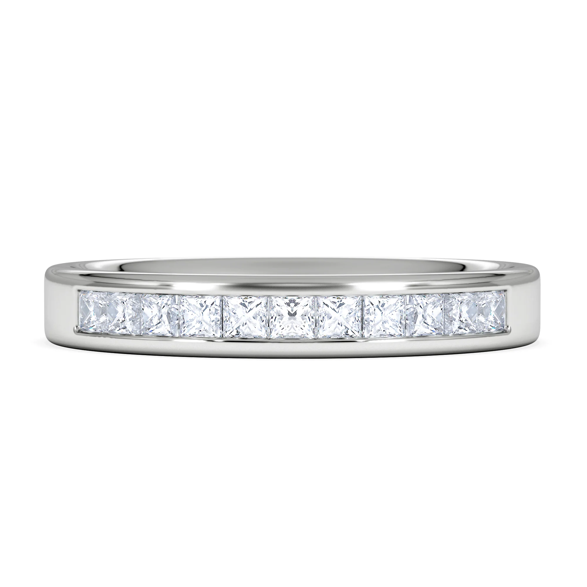 18K White Gold Princess Diamond Half Eternity Ring 0.50CT H/SI - Image 6