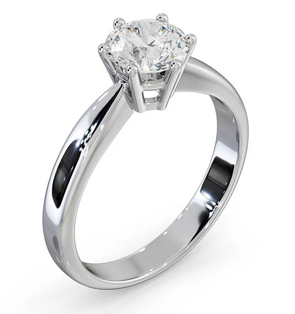 1 Ct Diamond Engagement Ring High Set Chloe Lab FVS1 18K White Gold - Image 2