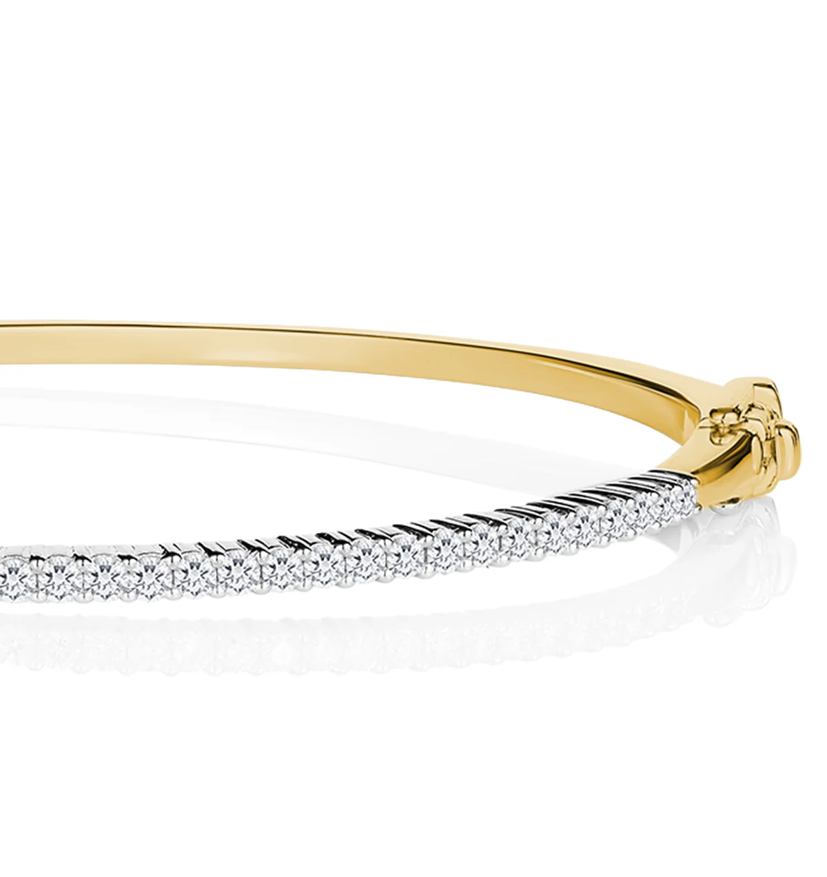 1ct Lab Diamond Eternity Bangle H/Si Quality Set in 9K Gold - Image 3