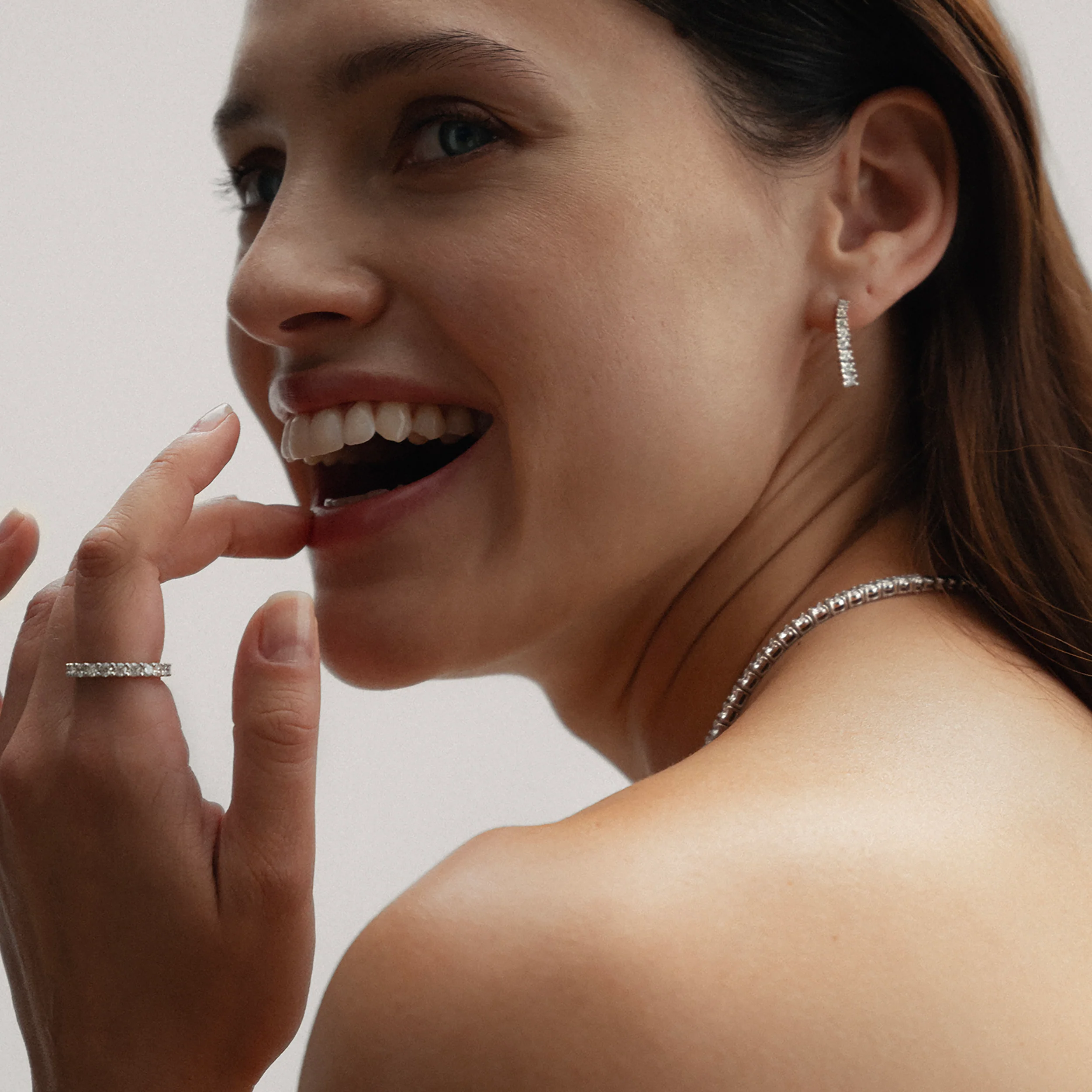1ct Lab Diamond Life Journey Drop Earrings Set in 9K White Gold - Image 4