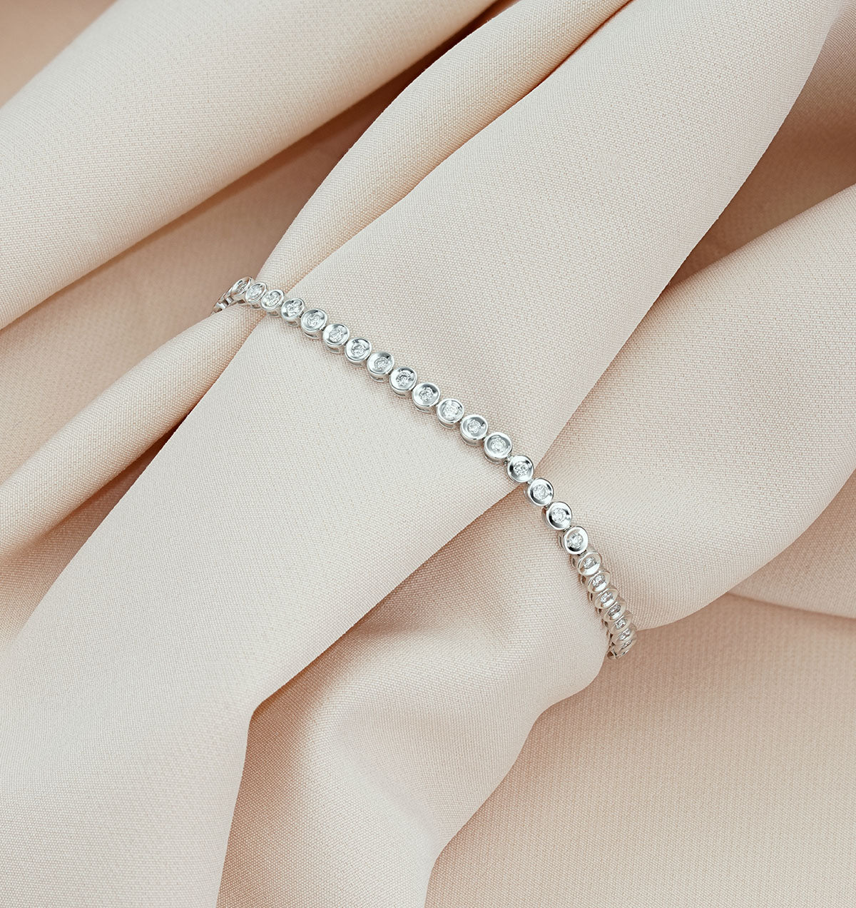 1ct Lab Diamond Tennis Bracelet Rub Over Style in 925 Sterling Silver - Image 5