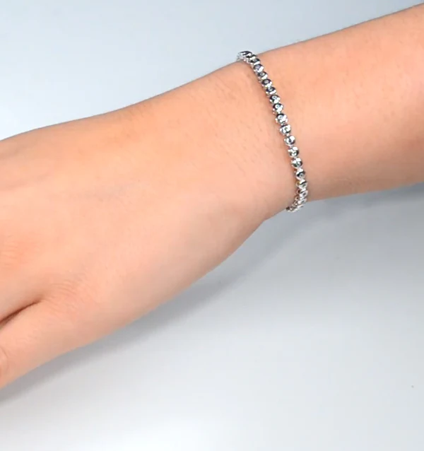 1ct Lab Diamond Tennis Bracelet Rub Over Style in 925 Sterling Silver - Image 6