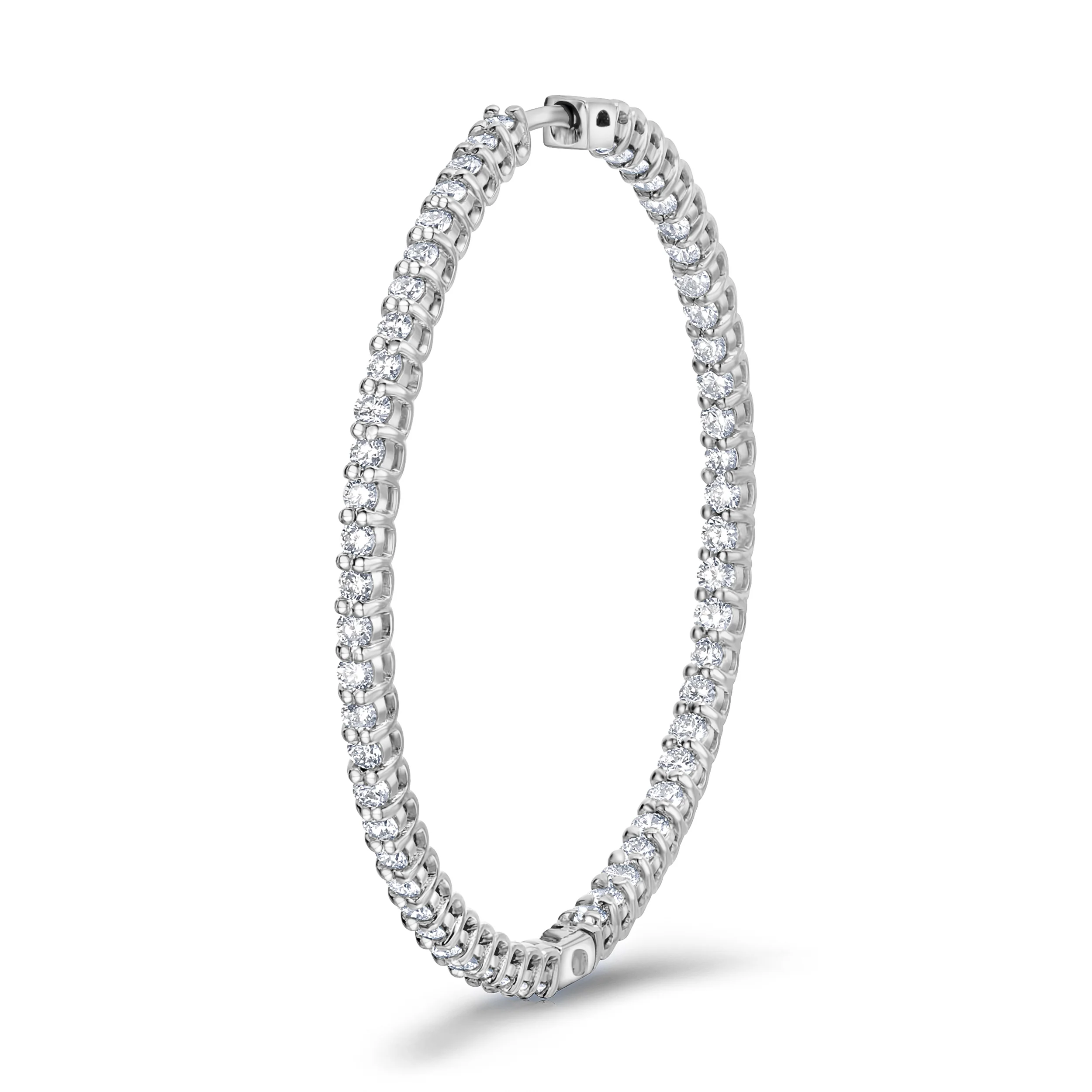 2.00ct Lab Diamond Hoop Earrings in 9K White Gold F/VS - Image 5