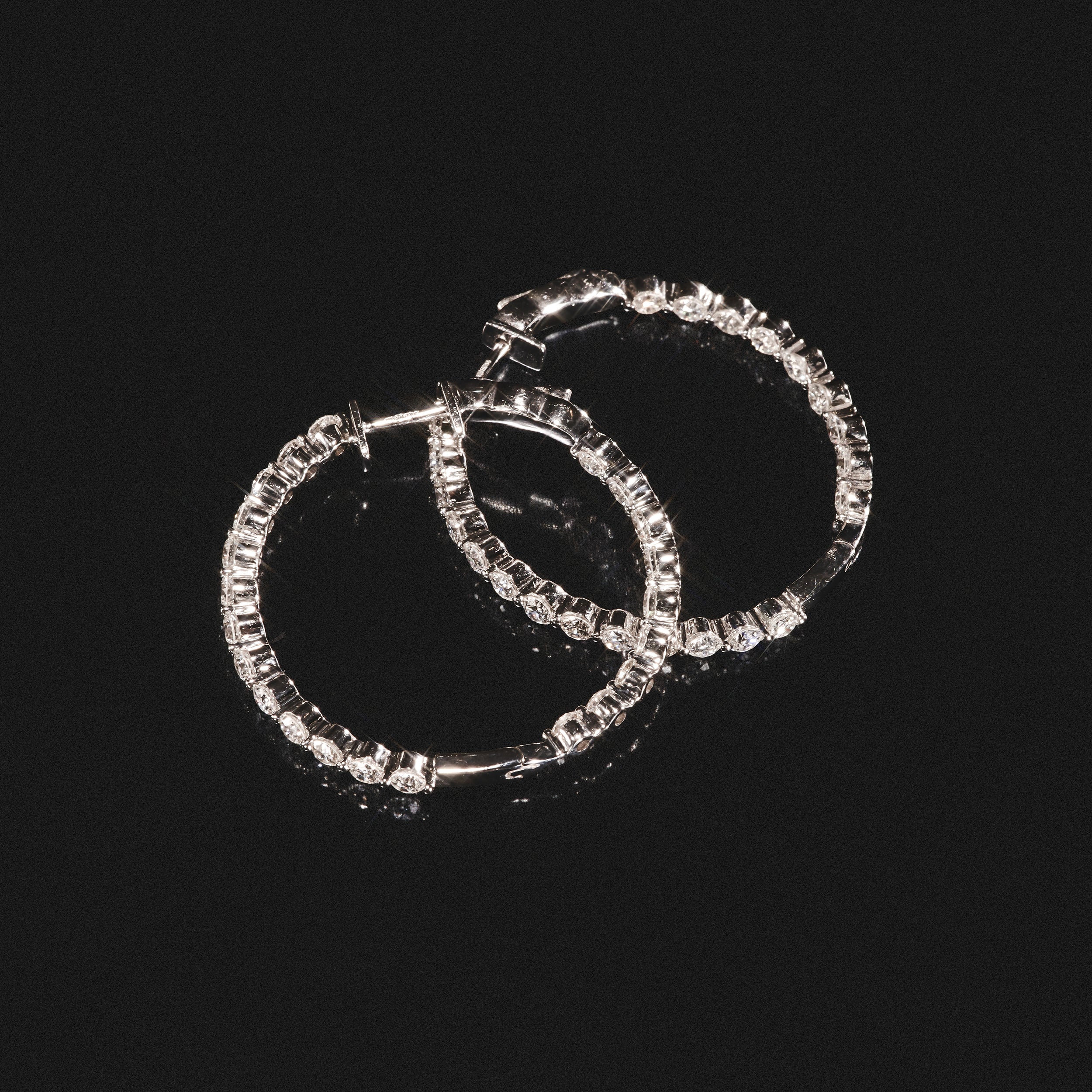 2.00ct Lab Diamond Hoop Earrings in 9K White Gold F/VS - Image 6