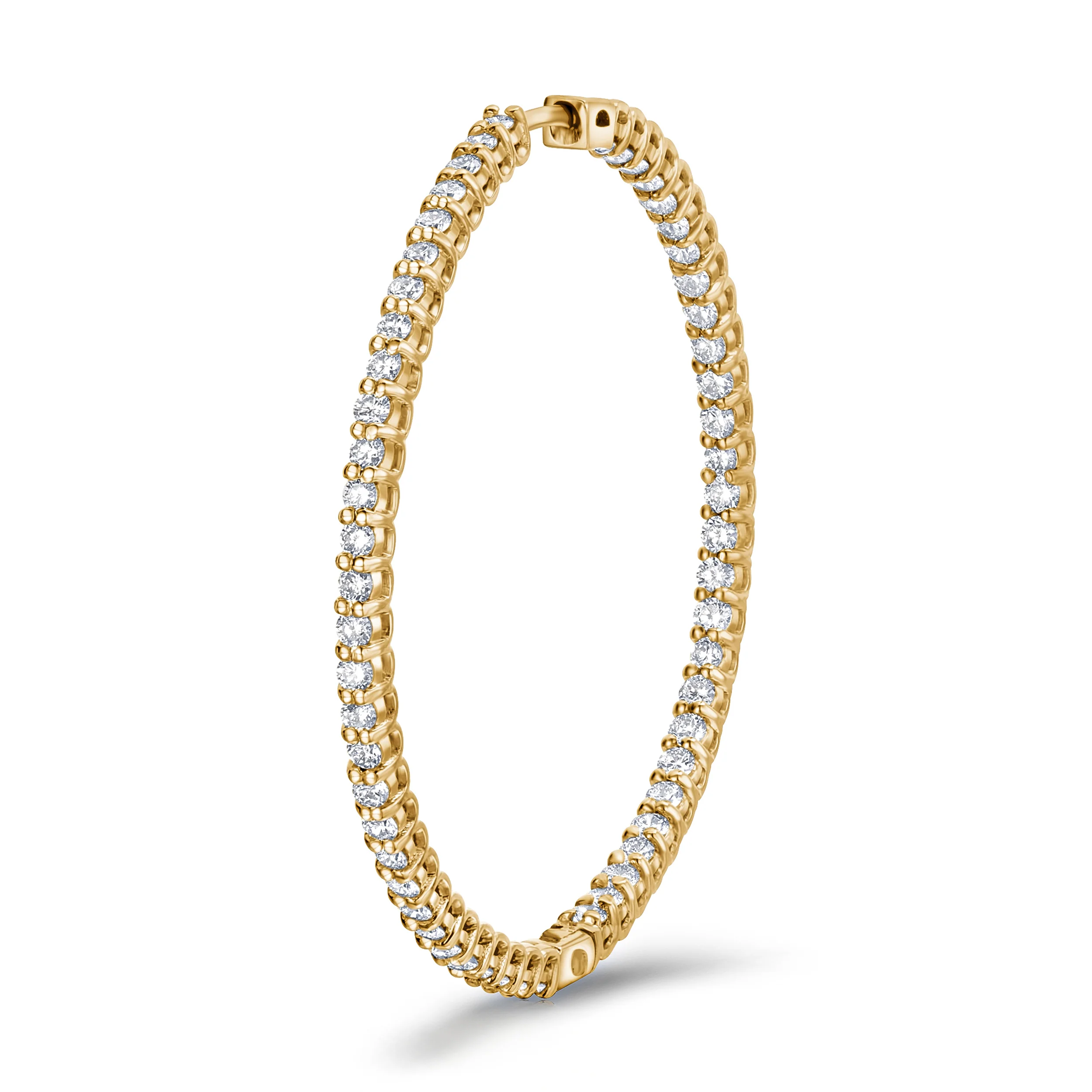 2.00ct Lab Diamond Hoop Earrings in 9K Yellow Gold F/VS - Image 5