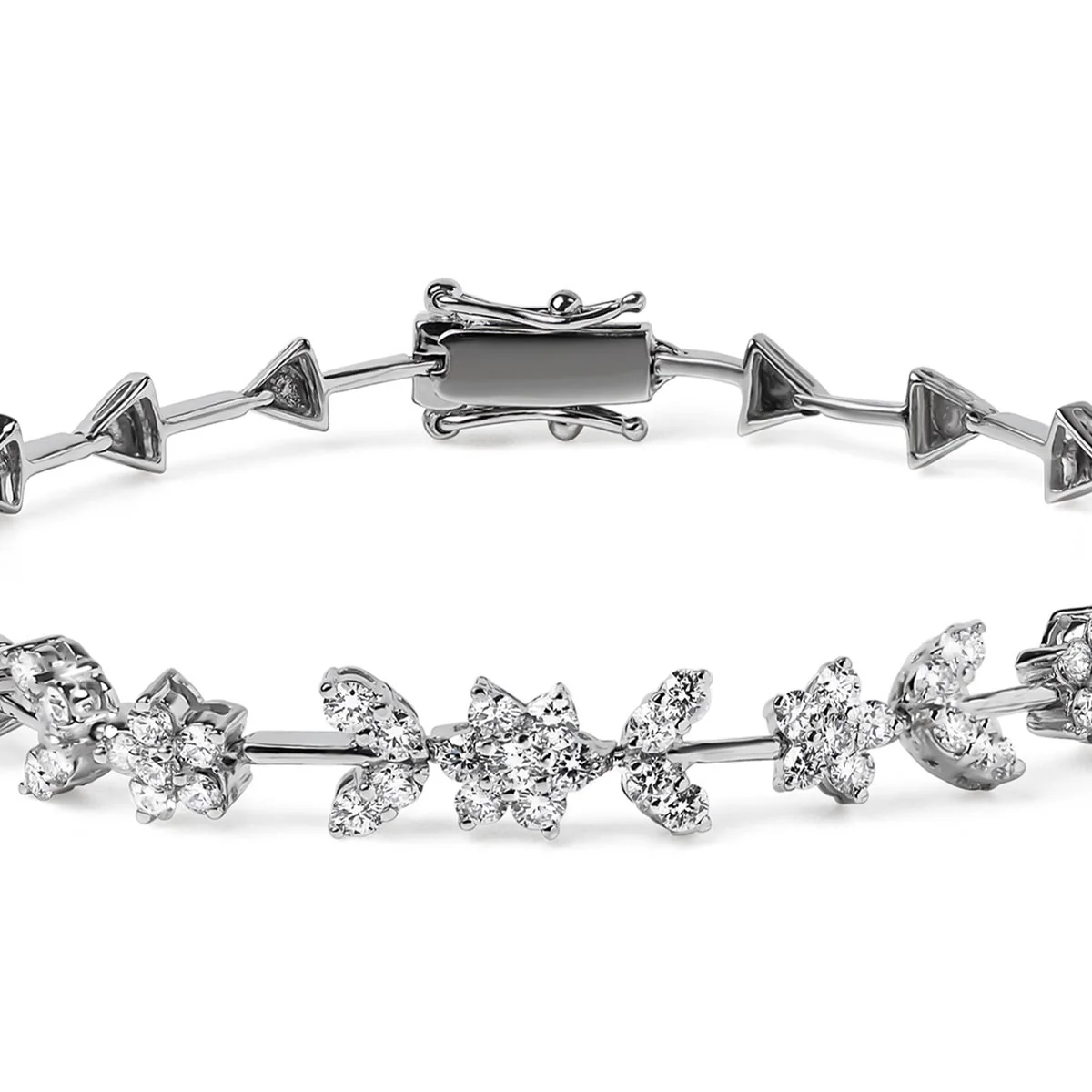 2.20ct Lab Diamond Flower Evening Bracelet in 9K White Gold H/SI - Image 3