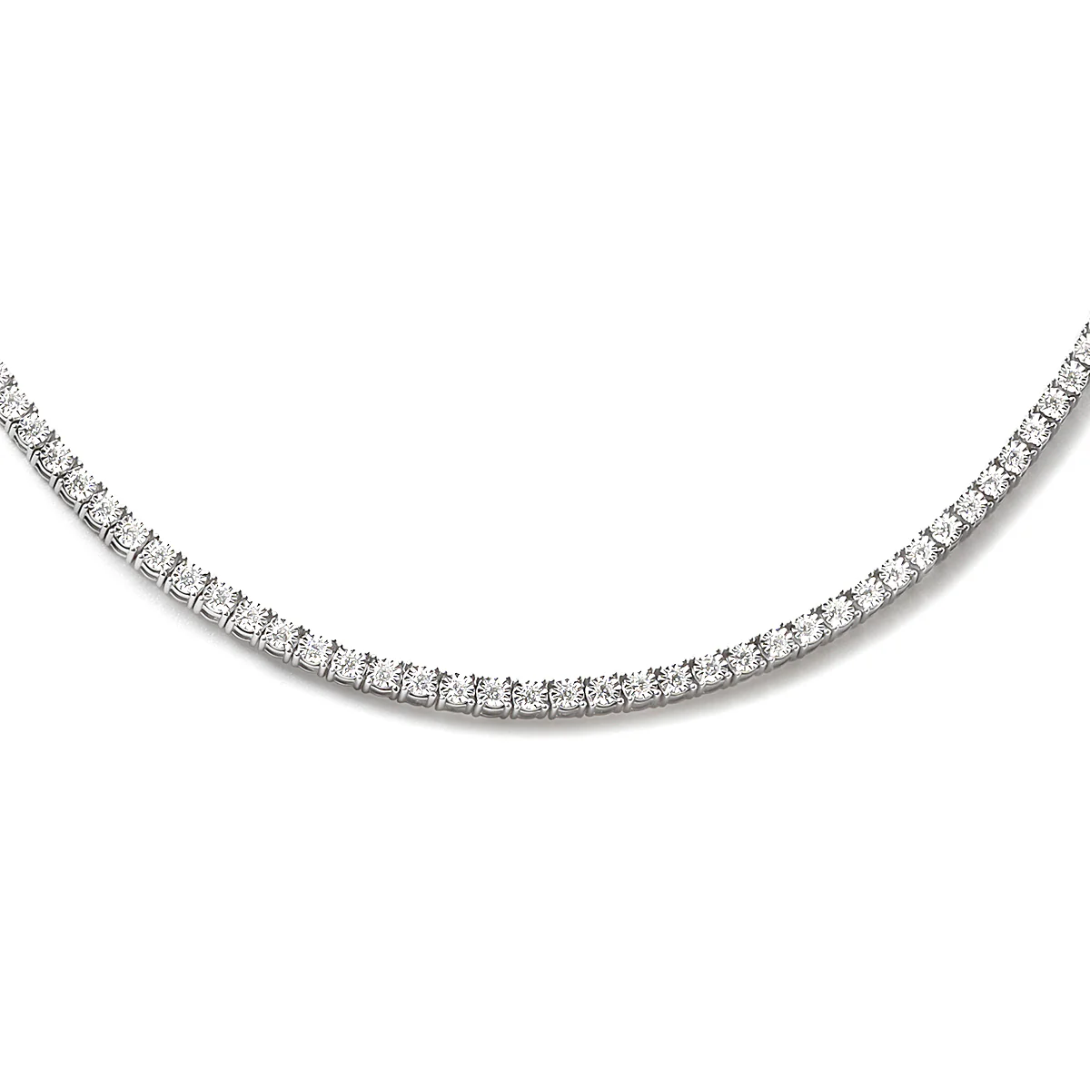 2.50ct Lab Diamond Tennis Necklace in 9K White Gold H/SI - Image 3