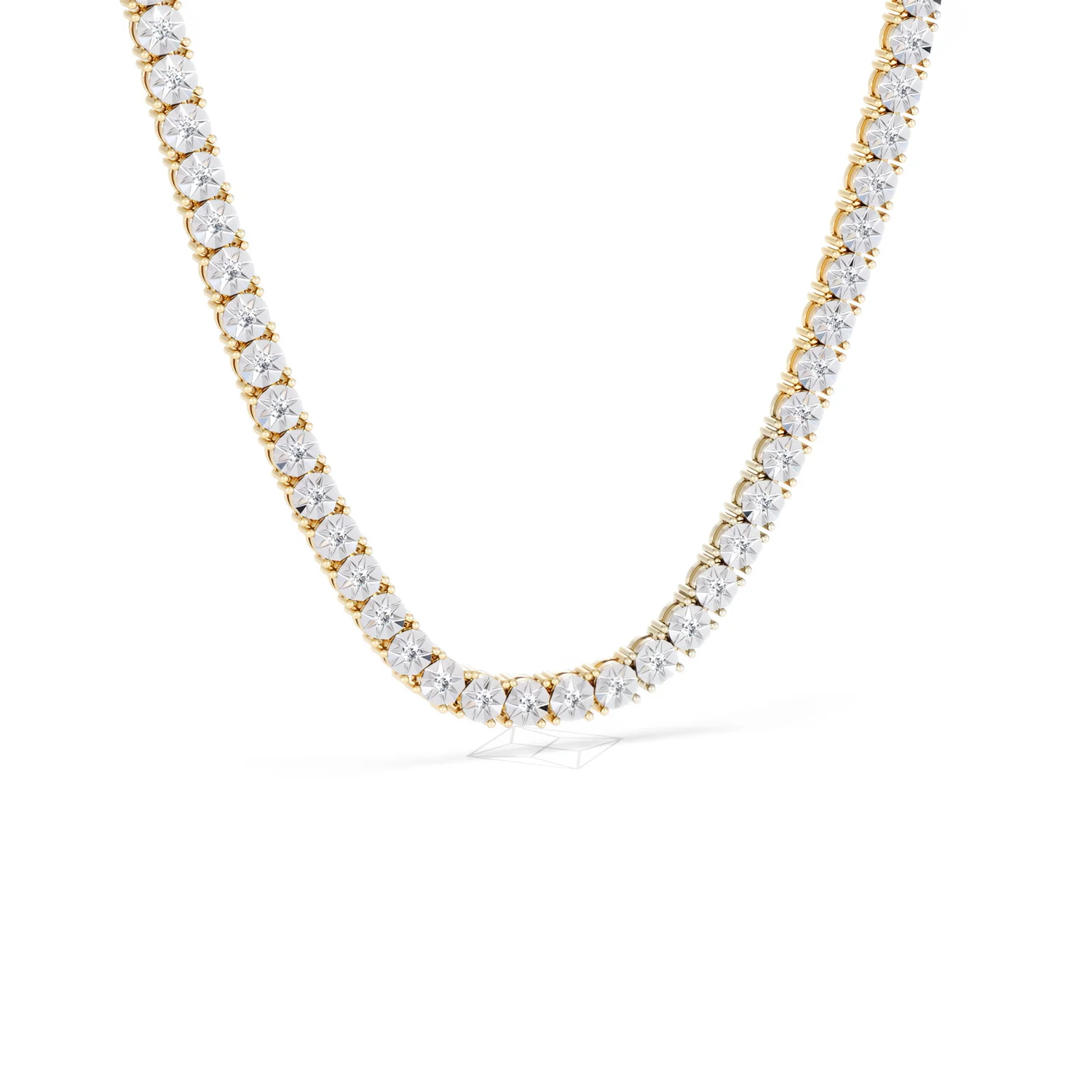Brilliance 2.50ct Round Cut Lab Diamond Tennis Necklace in 18K Gold Vermeil - Image 14