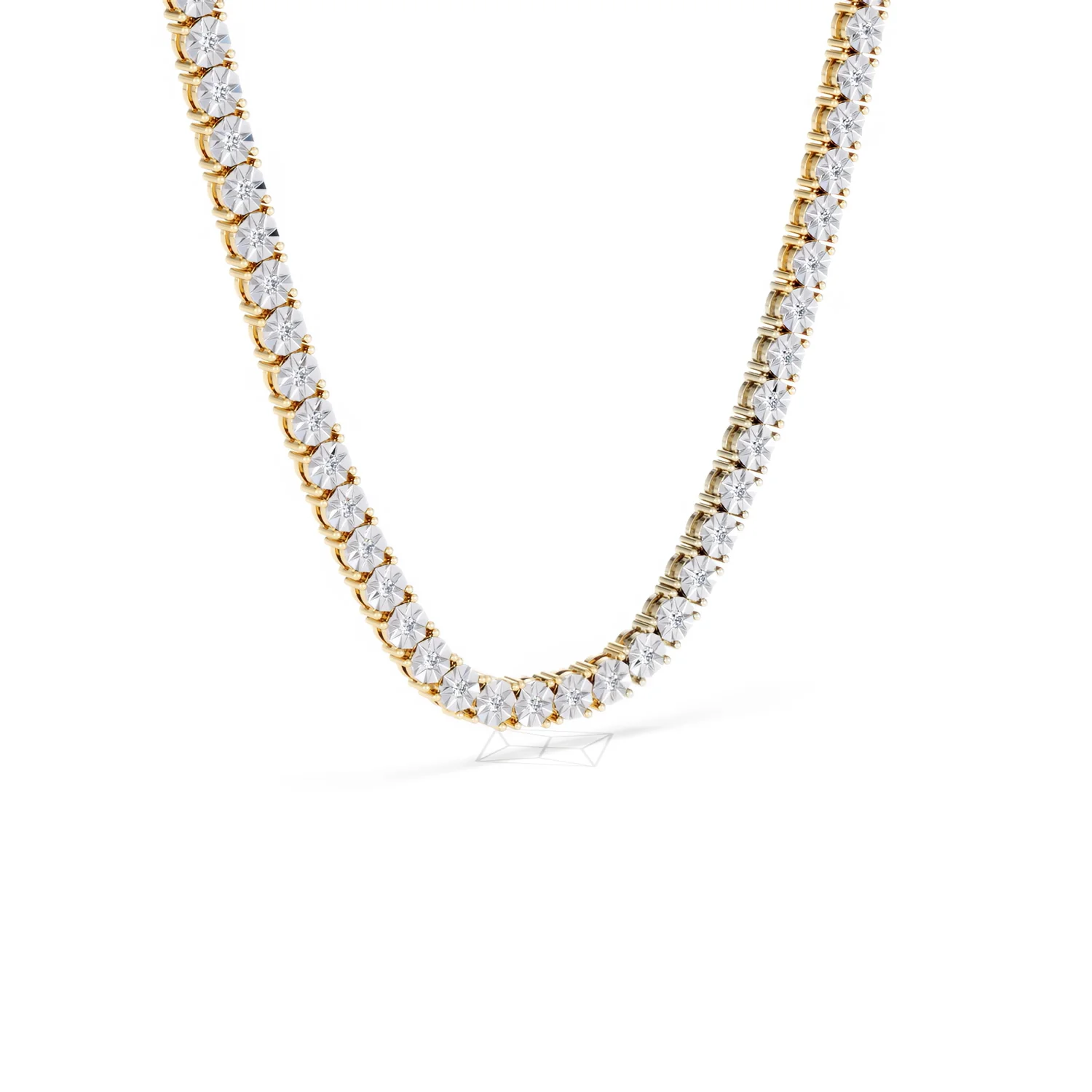Brilliance 2.50ct Round Cut Lab Diamond Tennis Necklace in 18K Gold Vermeil - Image 17