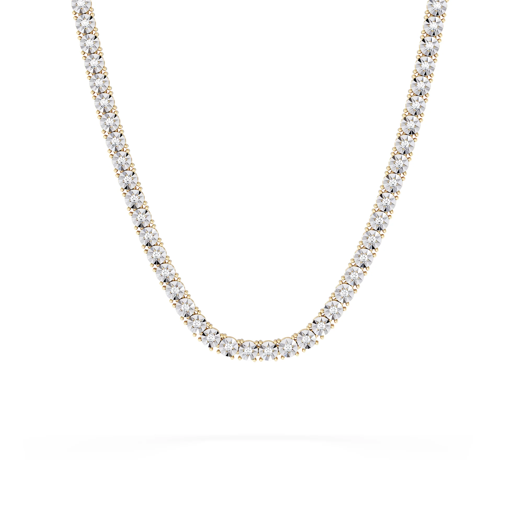 Brilliance 2.50ct Round Cut Lab Diamond Tennis Necklace in 18K Gold Vermeil - Image 3