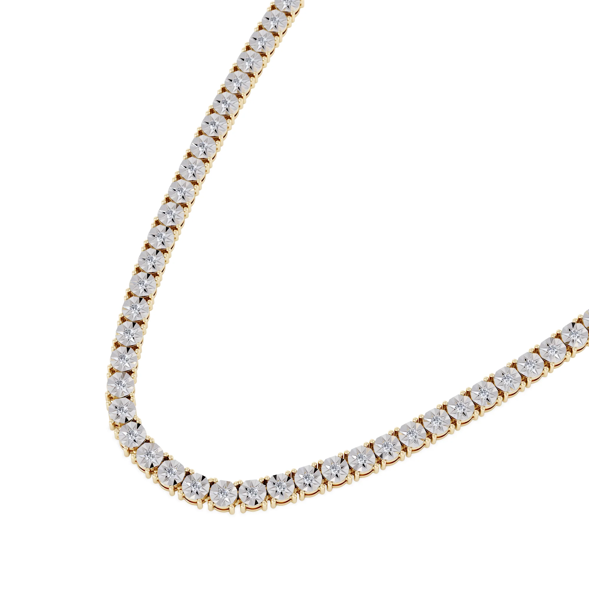 Brilliance 2.50ct Round Cut Lab Diamond Tennis Necklace in 18K Gold Vermeil - Image 5