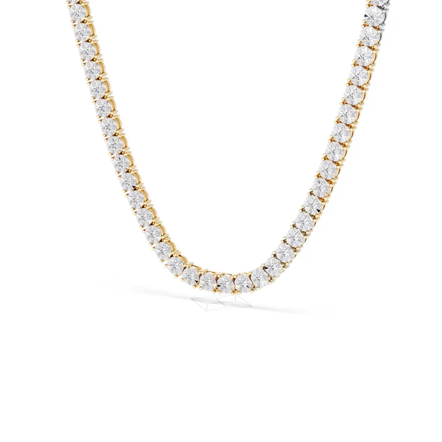 Brilliance 2.50ct Round Cut Lab Diamond Tennis Necklace in 18K Gold Vermeil - Image 83
