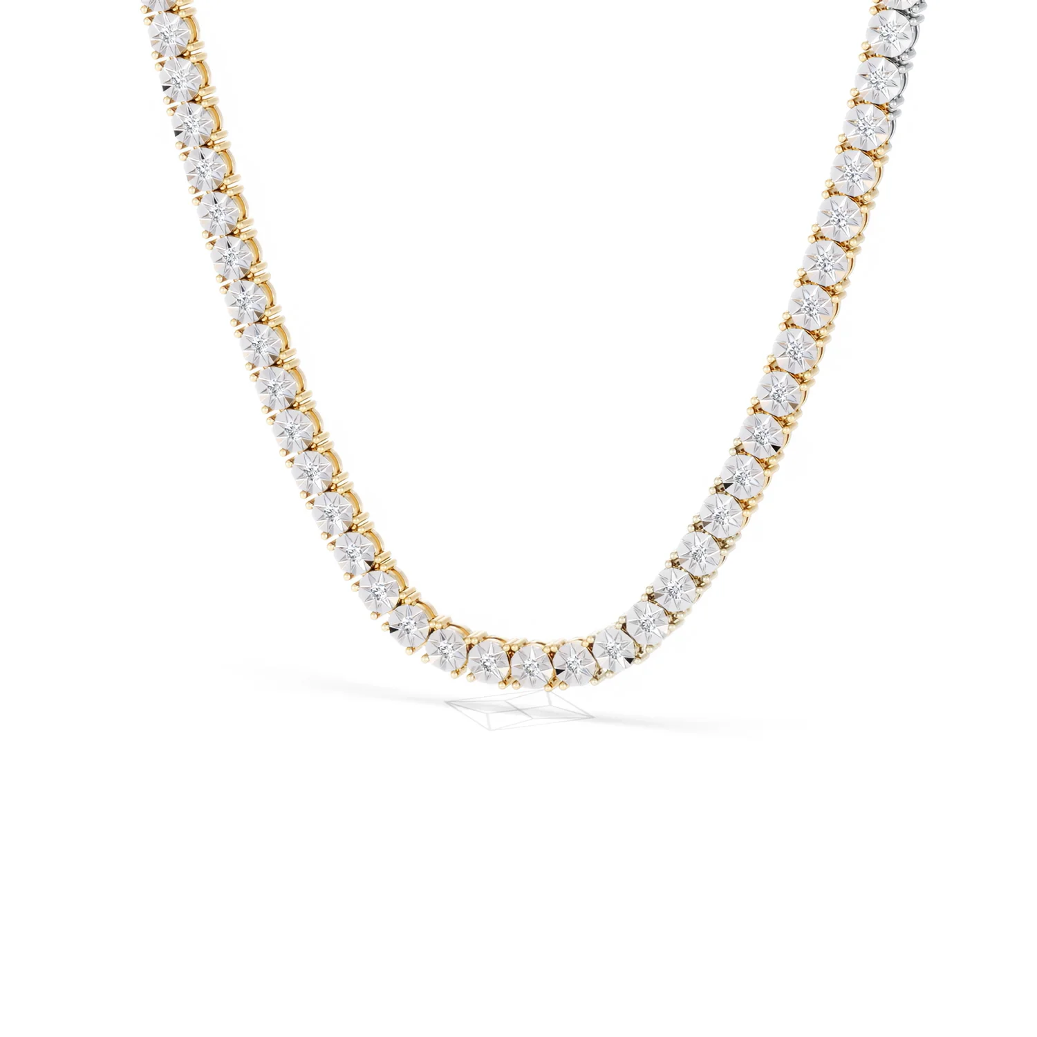Brilliance 2.50ct Round Cut Lab Diamond Tennis Necklace in 18K Gold Vermeil - Image 84