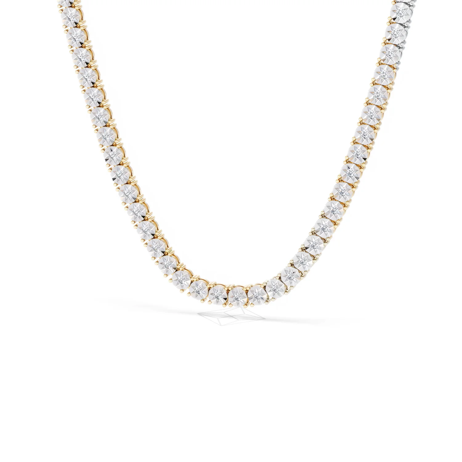 Brilliance 2.50ct Round Cut Lab Diamond Tennis Necklace in 18K Gold Vermeil - Image 85