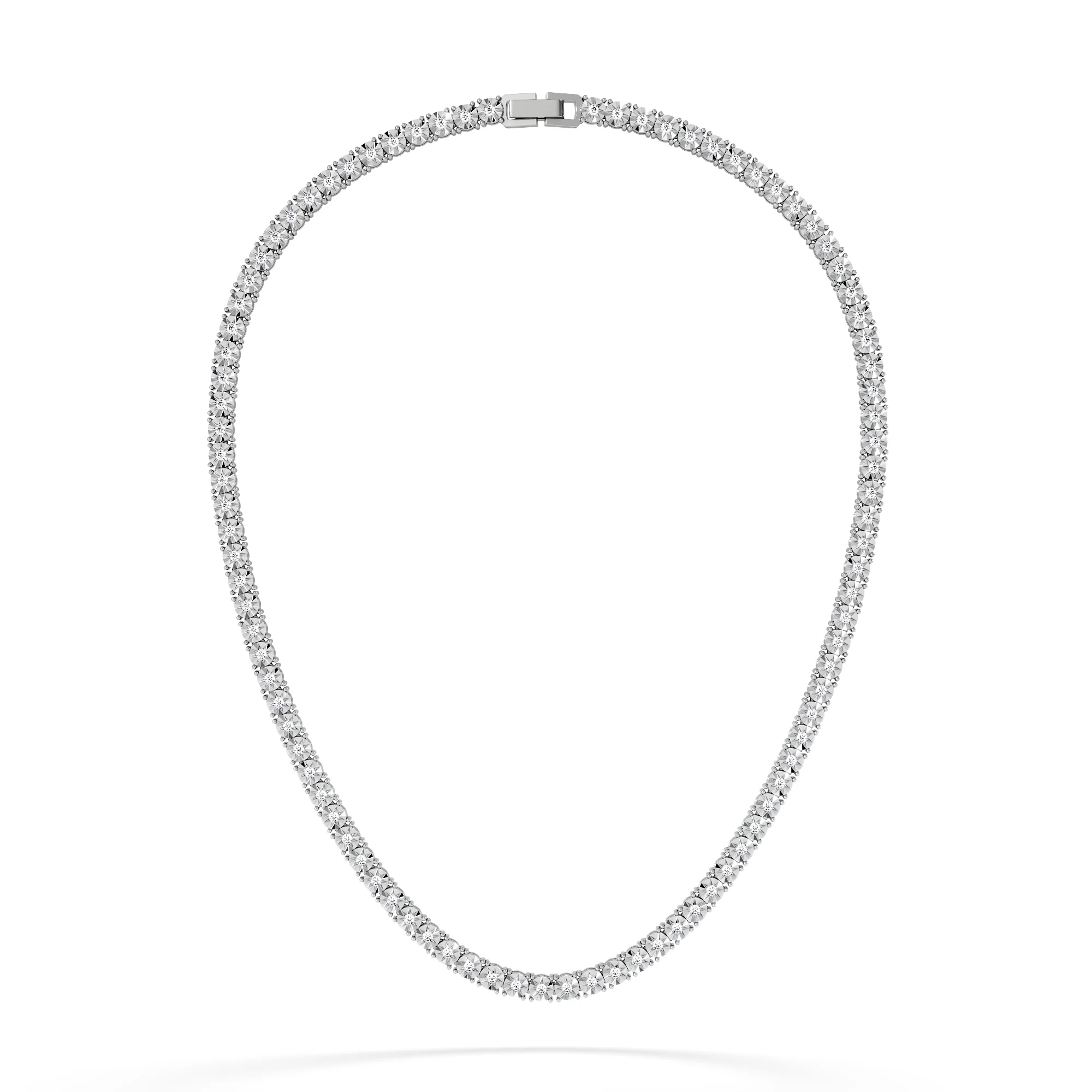 Brilliance 2.50ct Round Cut Lab Diamond Tennis Necklace in Sterling Silver