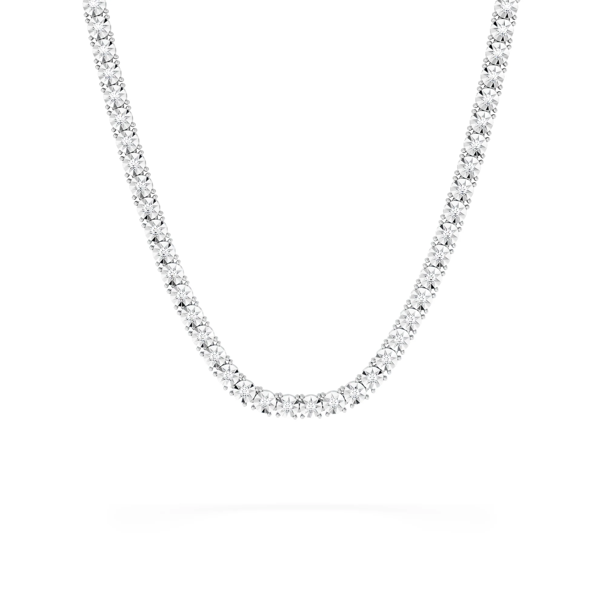 Brilliance 2.50ct Round Cut Lab Diamond Tennis Necklace in Sterling Silver - Image 3