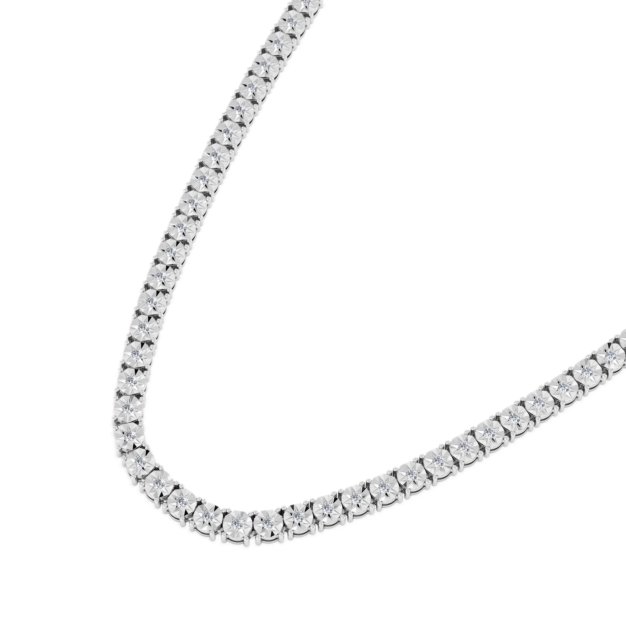 Brilliance 2.50ct Round Cut Lab Diamond Tennis Necklace in Sterling Silver - Image 5