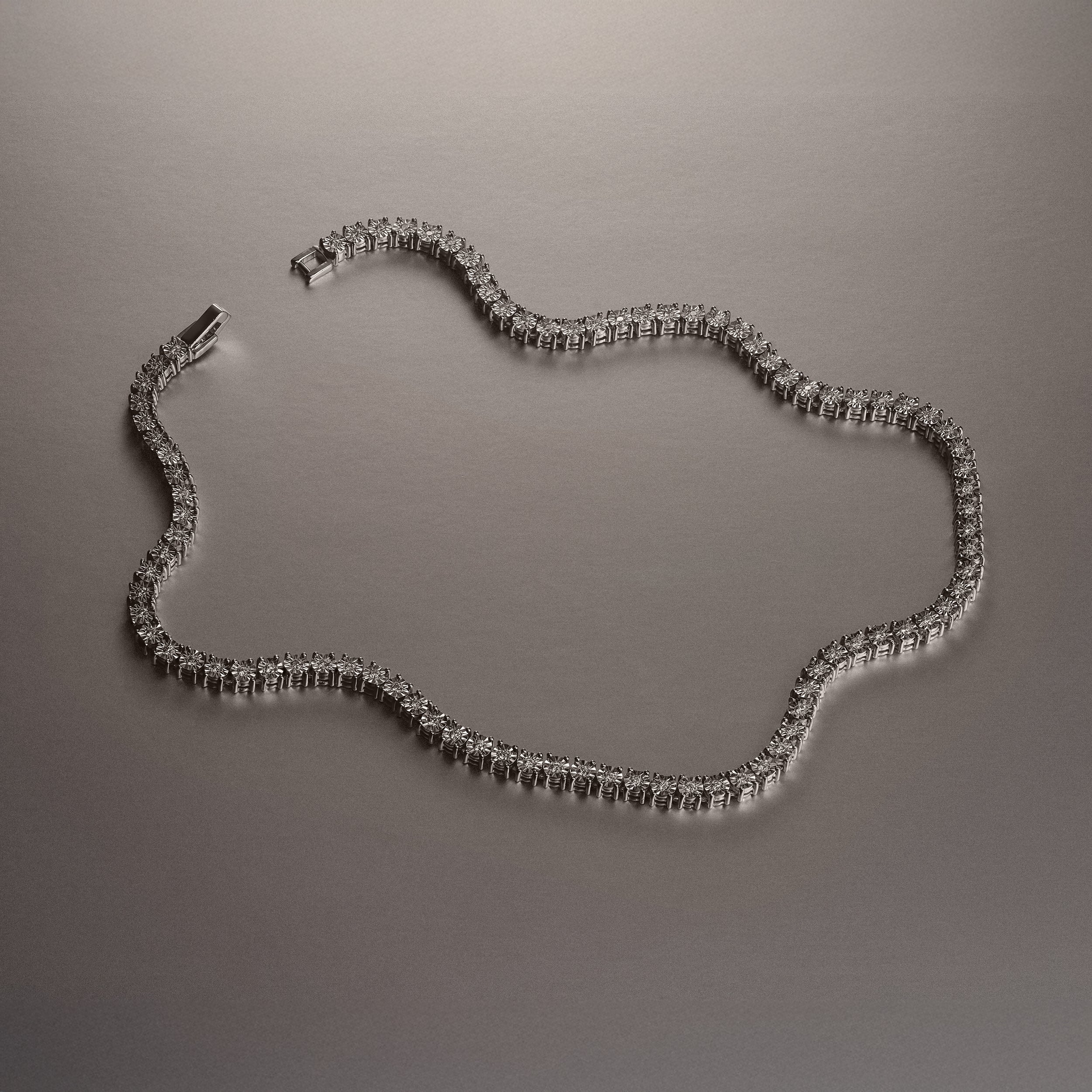 Brilliance 2.50ct Round Cut Lab Diamond Tennis Necklace in Sterling Silver - Image 6