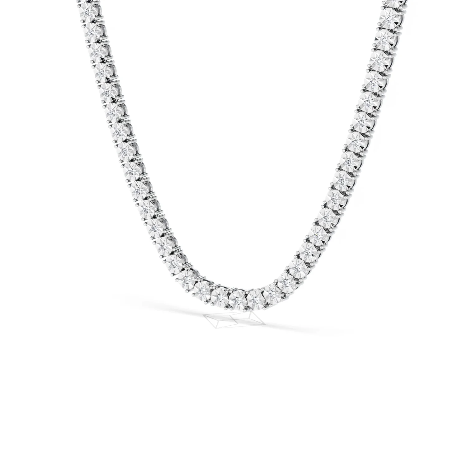 Brilliance 2.50ct Round Cut Lab Diamond Tennis Necklace in Sterling Silver - Image 82