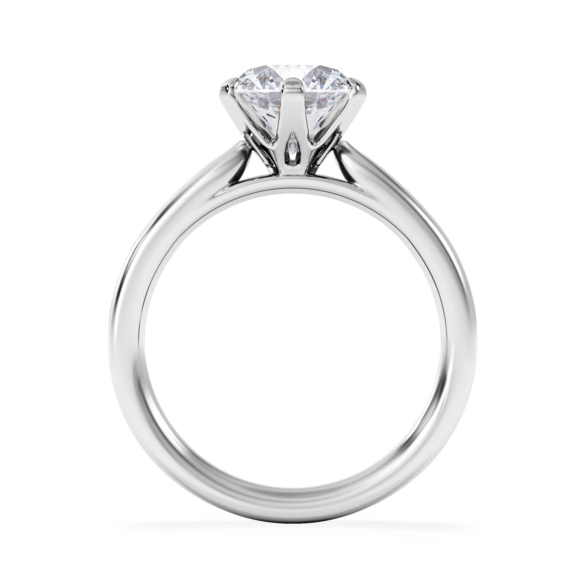 2 Carat Diamond Engagement Ring Low Set Chloe Lab F/VS1 18K White Gold - Image 3