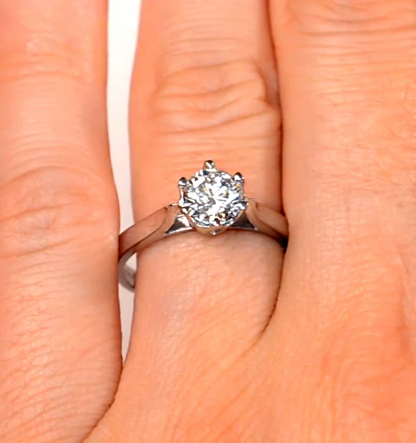 2 Carat Diamond Engagement Ring Low Set Chloe Lab F/VS1 Platinum - Image 4