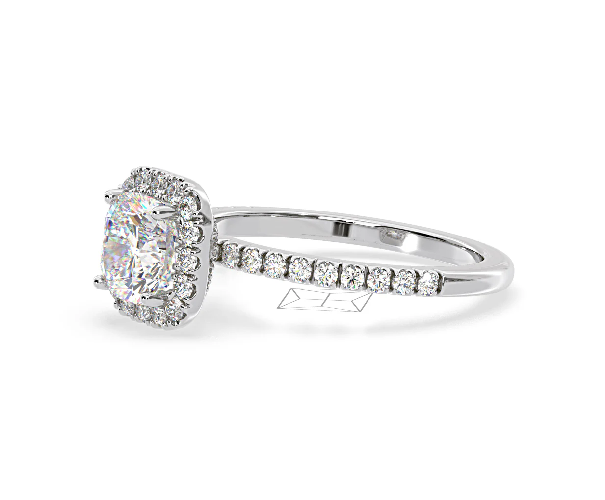 2.05ct Beatrice Lab Diamond Halo Engagement Ring 18K White Gold F/VS1 - Image 100