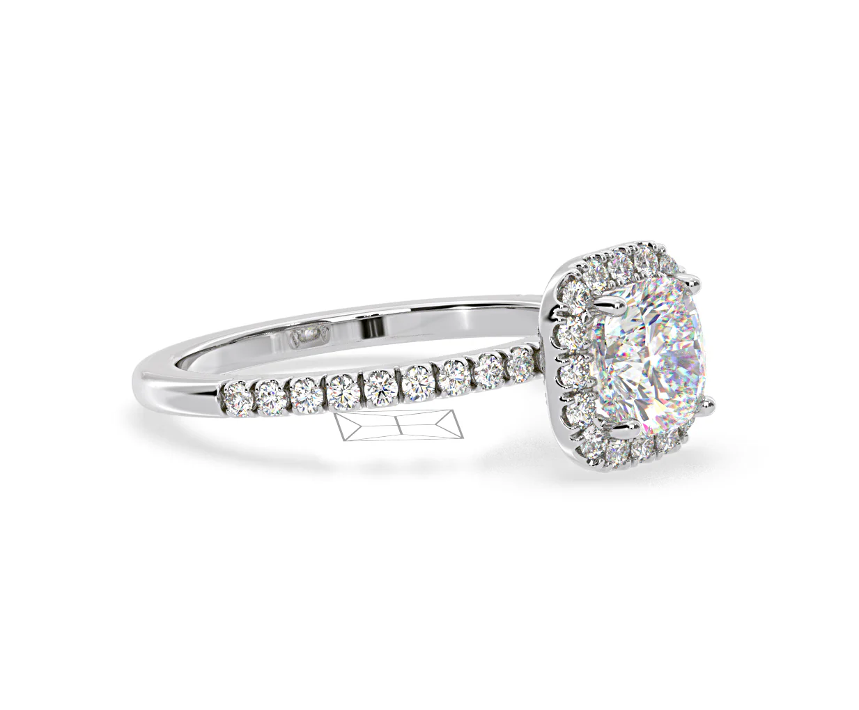 2.05ct Beatrice Lab Diamond Halo Engagement Ring 18K White Gold F/VS1 - Image 156