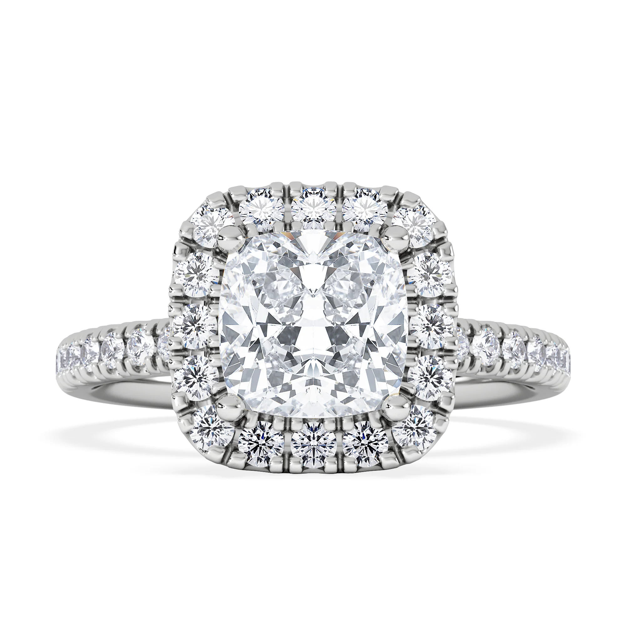 2.05ct Beatrice Lab Diamond Halo Engagement Ring 18K White Gold F/VS1 - Image 6