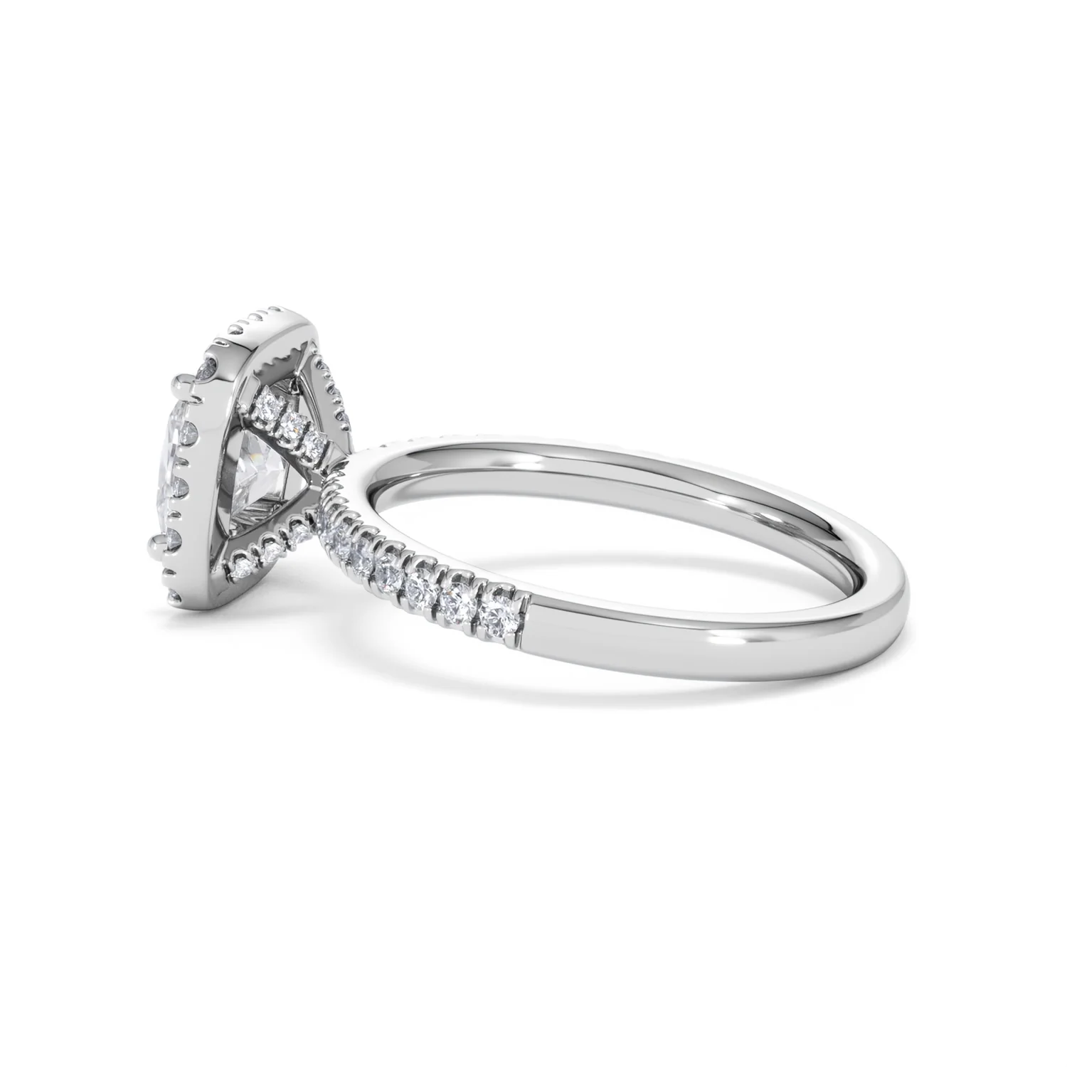 2.05ct Beatrice Lab Diamond Halo Engagement Ring 18K White Gold F/VS1 - Image 64