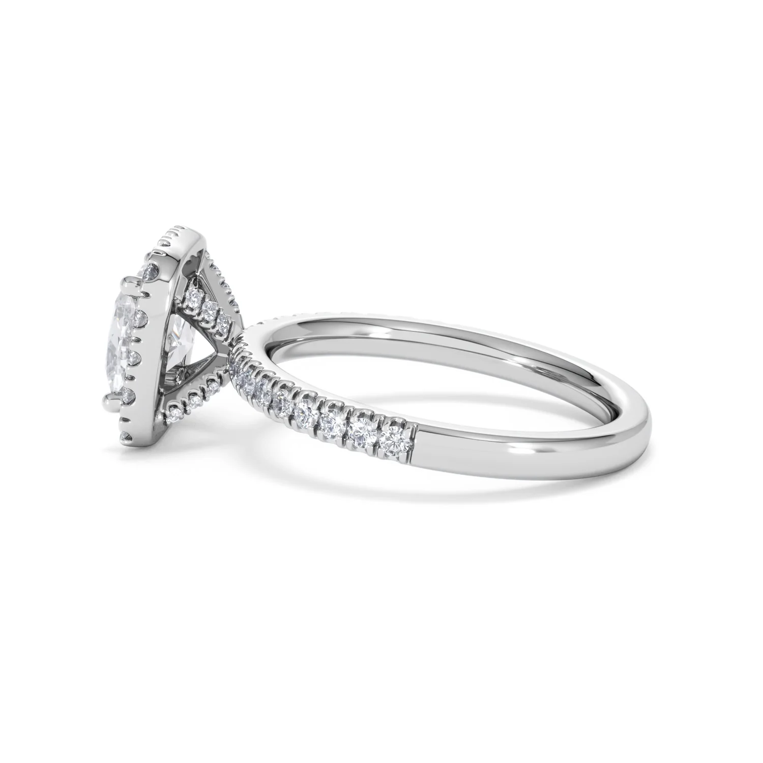 2.05ct Beatrice Lab Diamond Halo Engagement Ring 18K White Gold F/VS1 - Image 66