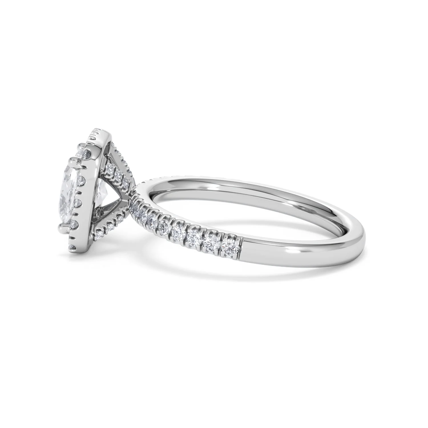 2.05ct Beatrice Lab Diamond Halo Engagement Ring 18K White Gold F/VS1 - Image 67