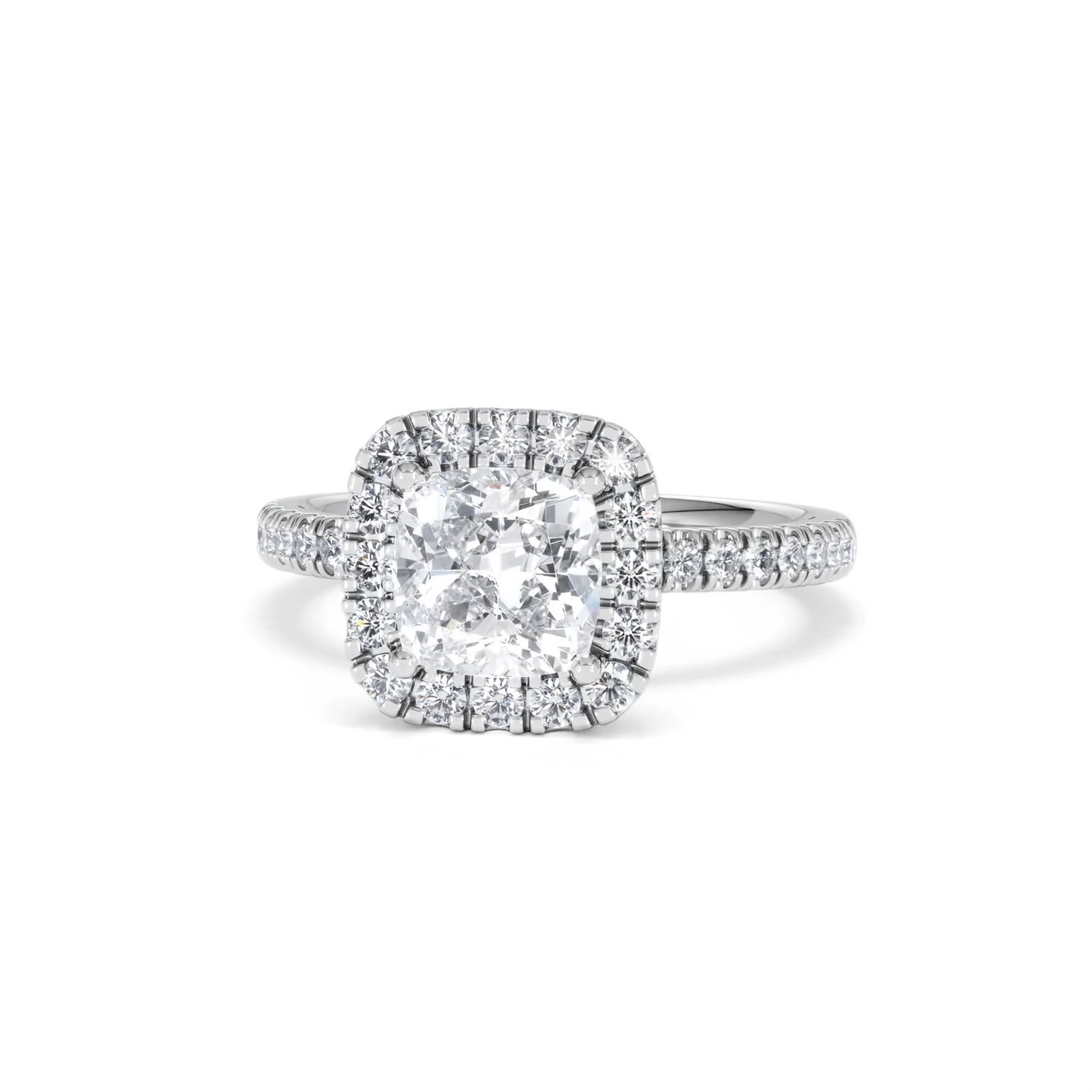 2.05ct Beatrice Lab Diamond Halo Engagement Ring 18K White Gold F/VS1 - Image 86
