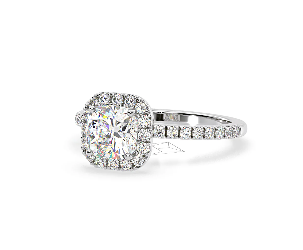 2.05ct Beatrice Lab Diamond Halo Engagement Ring 18K White Gold F/VS1 - Image 93