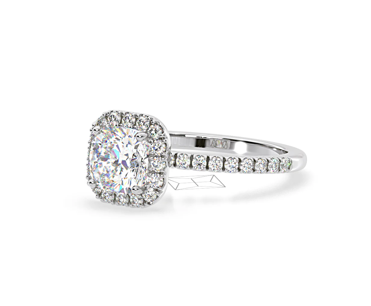 2.05ct Beatrice Lab Diamond Halo Engagement Ring 18K White Gold F/VS1 - Image 95