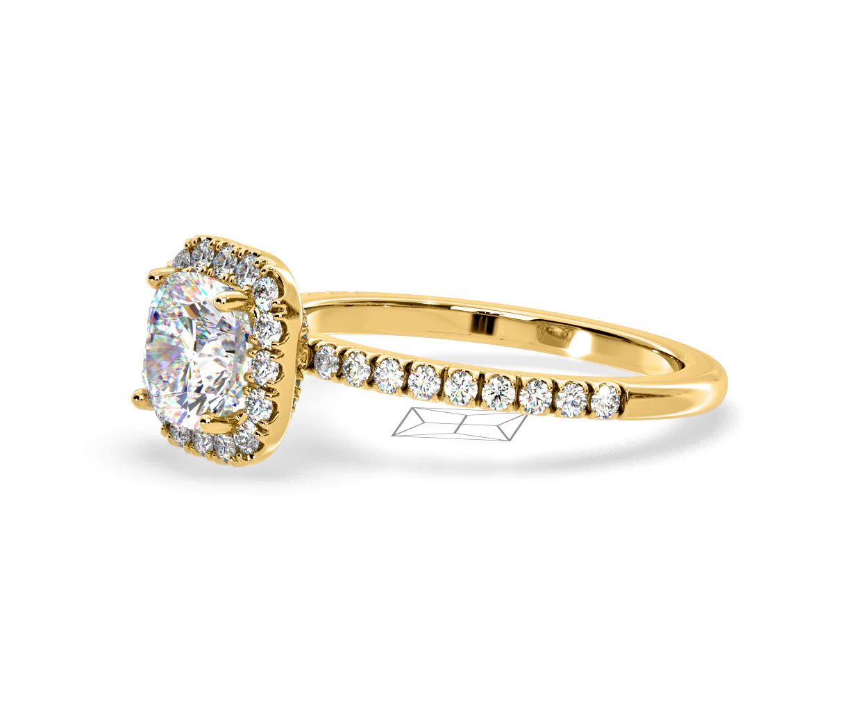 2.05ct Beatrice Lab Diamond Halo Engagement Ring in 18K Gold F/VS1 - Image 100