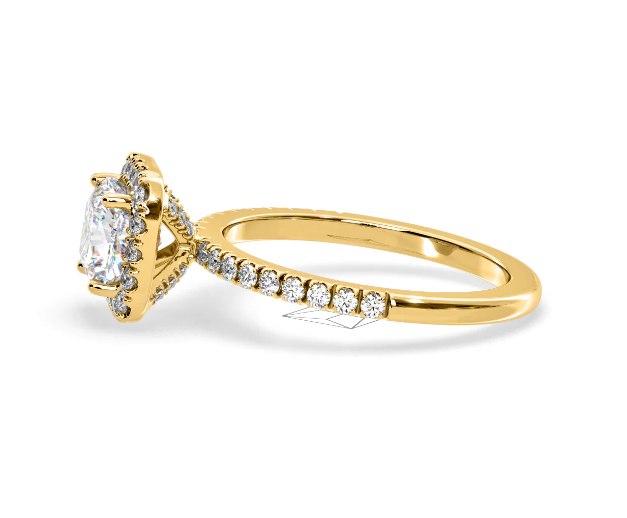 2.05ct Beatrice Lab Diamond Halo Engagement Ring in 18K Gold F/VS1 - Image 106