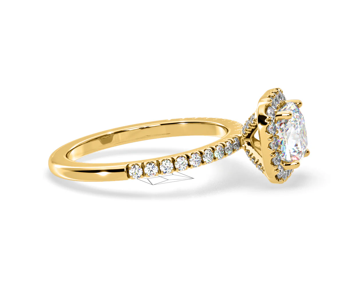 2.05ct Beatrice Lab Diamond Halo Engagement Ring in 18K Gold F/VS1 - Image 150