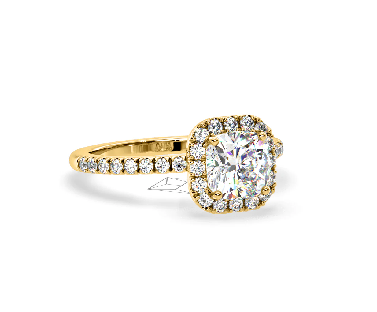 2.05ct Beatrice Lab Diamond Halo Engagement Ring in 18K Gold F/VS1 - Image 162